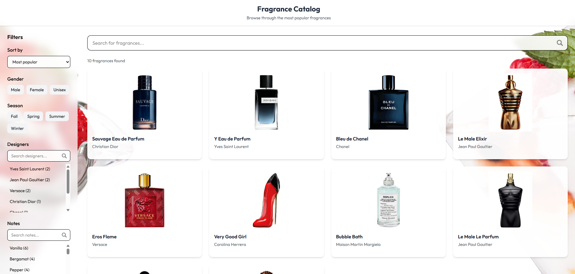 Fragrance Catalog